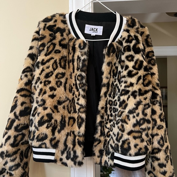Jack by BB Dakota leopard print bomber jack XS - Picture 2 of 6